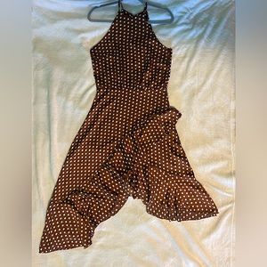 Beulah Polka dot brown halter dress
